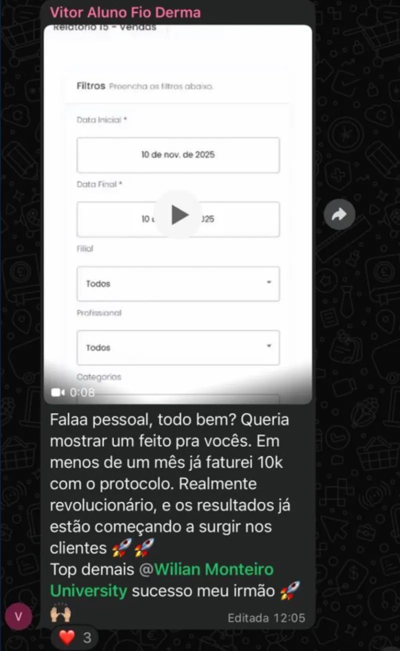 Aluno faturou 10k em menos de um mês